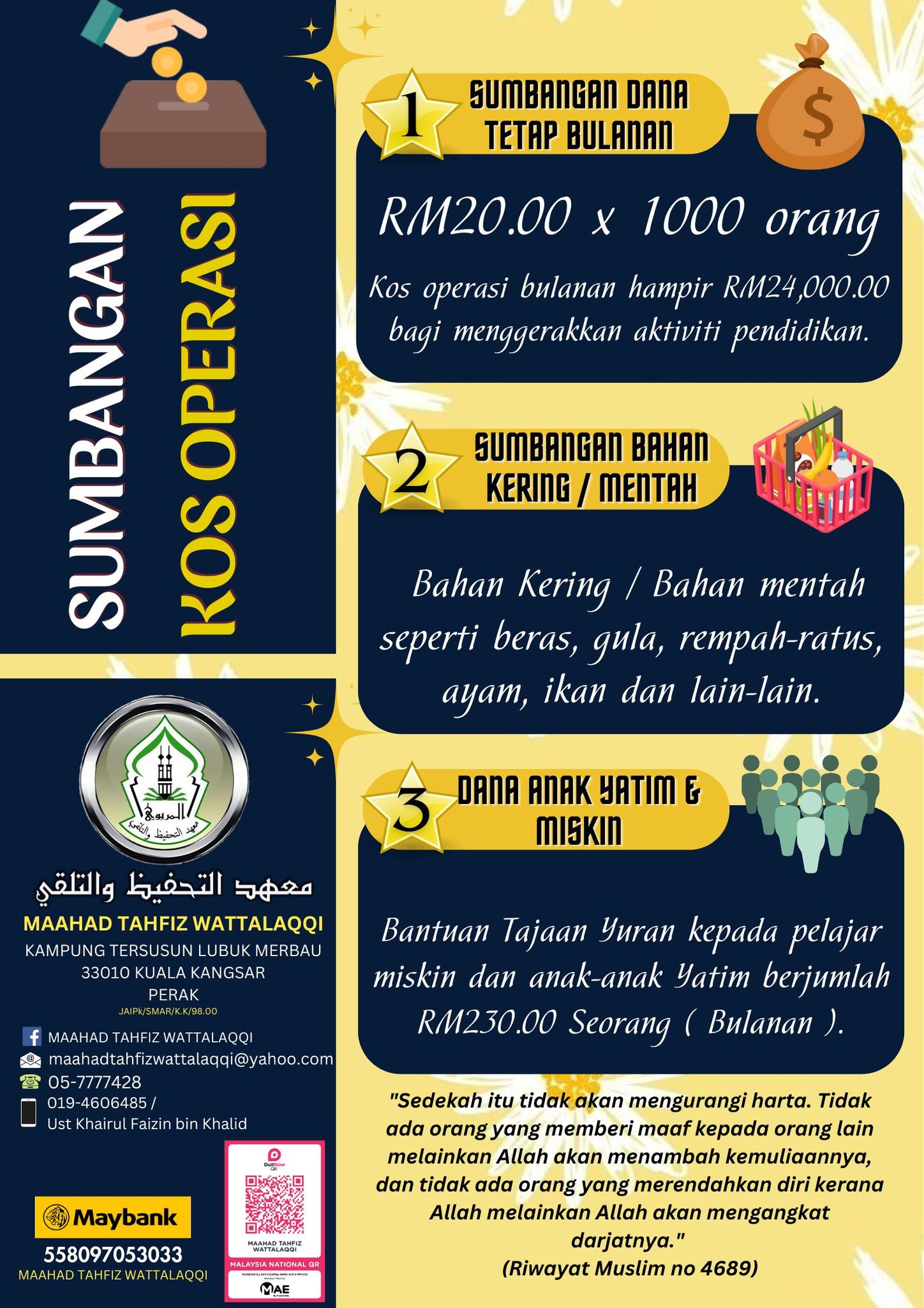 RAYUAN SUMBANGAN DANA KOS OPERASI